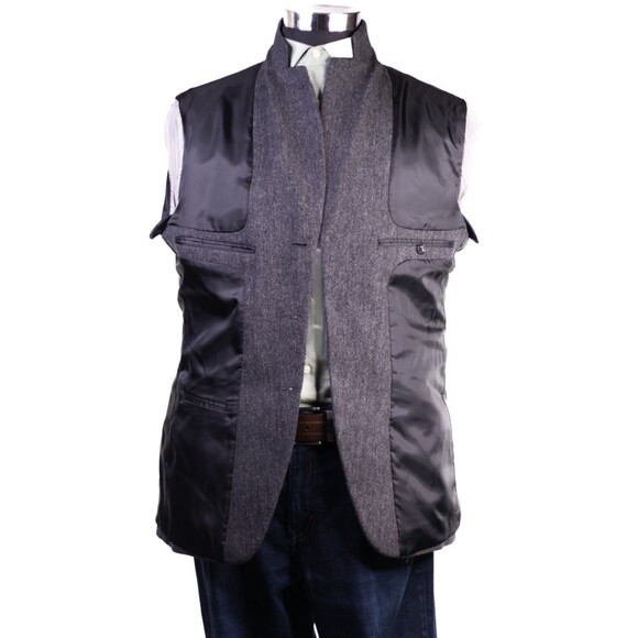 H&M Mens Gray wool Blazer 2 Button Sports Coat Suit Jacket Notch Lapel 40 - Picture 11 of 12